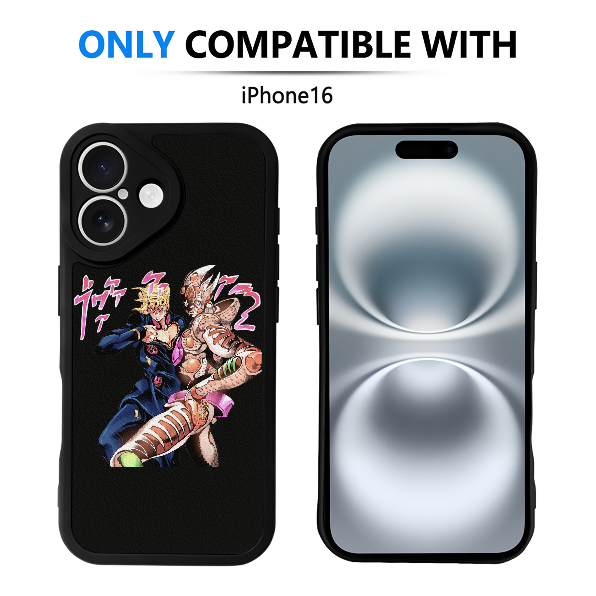 （画像用） ジョジョの奇妙な冒険 ジョルノ?ジョバァーナ JoJo's Bizarre Adventure Giorno Giovanna 【iPhone 16シリーズ対応】シリコンスマホケース（レザー調） 材質：シリコン